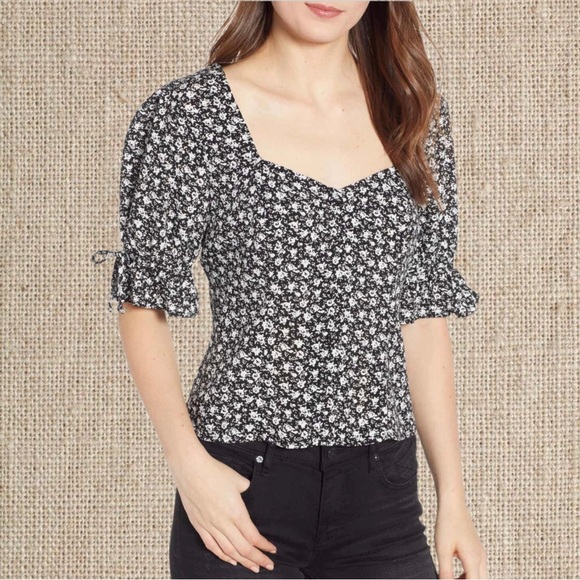 The Fifth Label Tops - The Fifth Label Black and White Floral Blouse